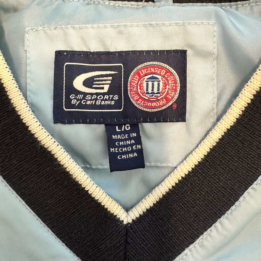 VTG North Carolina Tar Heels G-III Sports Jacket Large Spell Out Bottom‎ Zip 00s - Picture 3 of 7